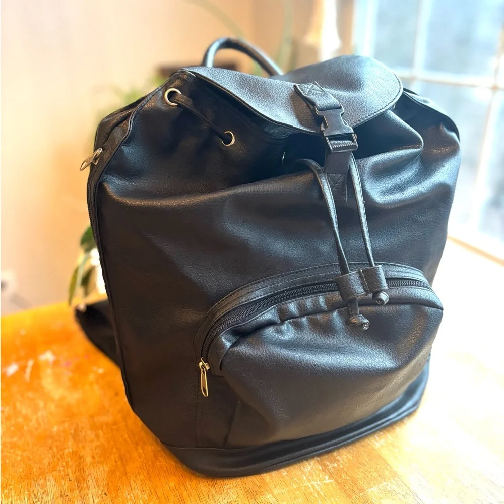Unlisted by Kenneth Cole Black Leather Backpack